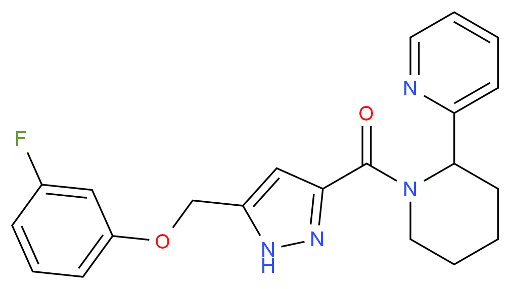 2-[1-({5-[(3-fluorophenoxy)methyl]-1H-pyrazol-3-yl}carbonyl)-2-piperidinyl]pyridine_分子结构_CAS_)