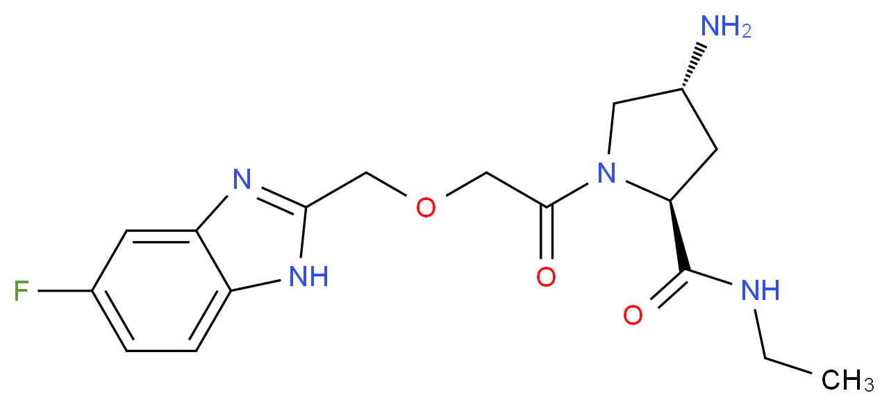 (2S,4R)-4-amino-N-ethyl-1-{[(5-fluoro-1H-benzimidazol-2-yl)methoxy]acetyl}pyrrolidine-2-carboxamide_分子结构_CAS_)