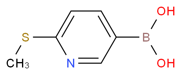 6-(甲硫基)吡啶-3-硼酸_分子结构_CAS_321438-86-2)