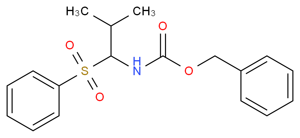 Benzyl N-[2-methyl-1-(phenylsulfonyl)propyl]-carbamate_分子结构_CAS_)