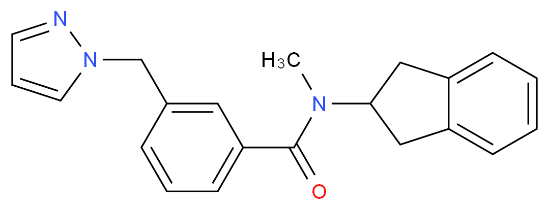 N-(2,3-dihydro-1H-inden-2-yl)-N-methyl-3-(1H-pyrazol-1-ylmethyl)benzamide_分子结构_CAS_)