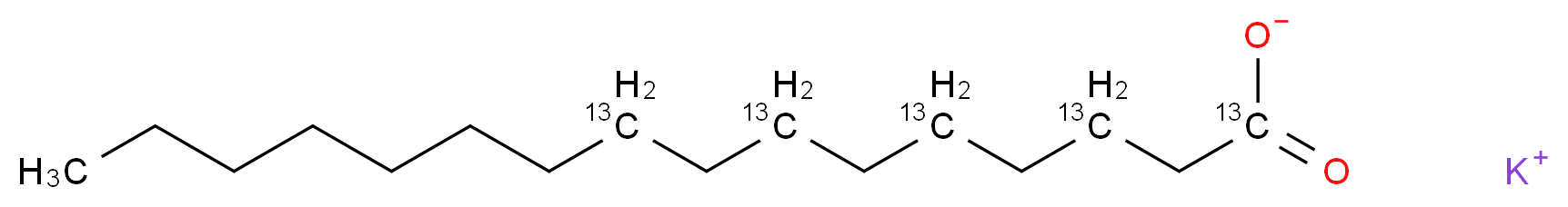 potassium (1,3,5,7,9-<sup>1</sup><sup>3</sup>C<sub>5</sub>)hexadecanoate_分子结构_CAS_1216707-48-0