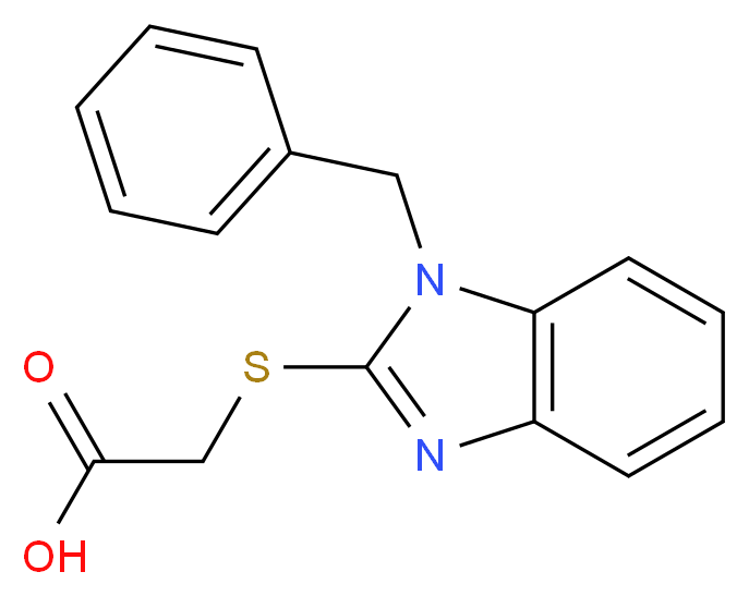 (1-Benzyl-1H-benzoimidazol-2-ylsulfanyl)-acetic acid_分子结构_CAS_314036-23-2)