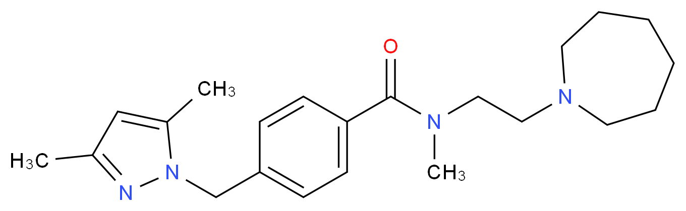 N-[2-(1-azepanyl)ethyl]-4-[(3,5-dimethyl-1H-pyrazol-1-yl)methyl]-N-methylbenzamide_分子结构_CAS_)