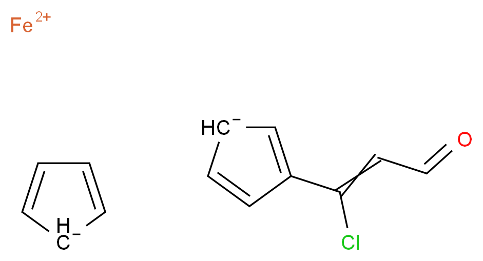 λ<sup>2</sup>-iron(2+) ion 3-(1-chloro-3-oxoprop-1-en-1-yl)cyclopenta-2,4-dien-1-ide cyclopenta-2,4-dien-1-ide_分子结构_CAS_12085-68-6