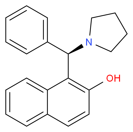 1-[(R)-phenyl(pyrrolidin-1-yl)methyl]naphthalen-2-ol_分子结构_CAS_521960-29-2