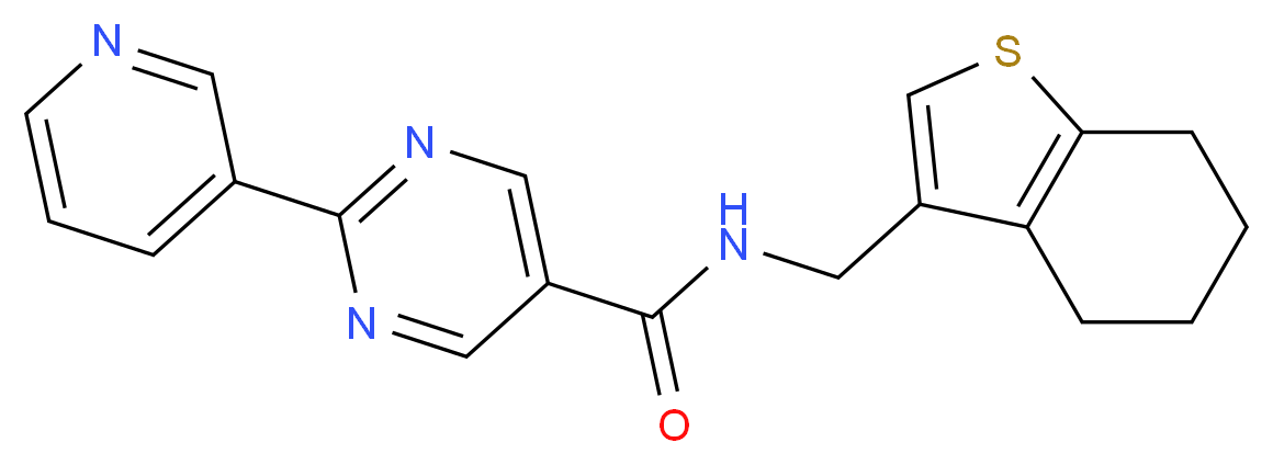 2-(3-pyridinyl)-N-(4,5,6,7-tetrahydro-1-benzothien-3-ylmethyl)-5-pyrimidinecarboxamide_分子结构_CAS_)