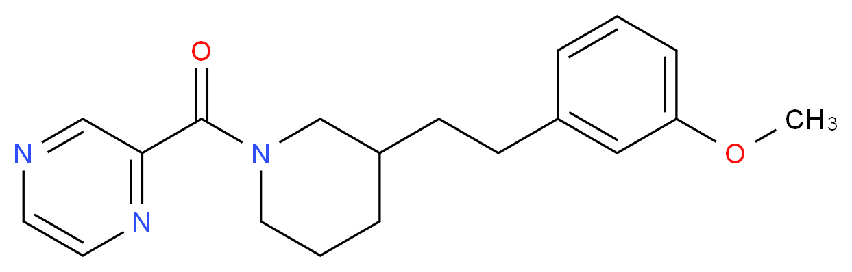 2-({3-[2-(3-methoxyphenyl)ethyl]-1-piperidinyl}carbonyl)pyrazine_分子结构_CAS_)