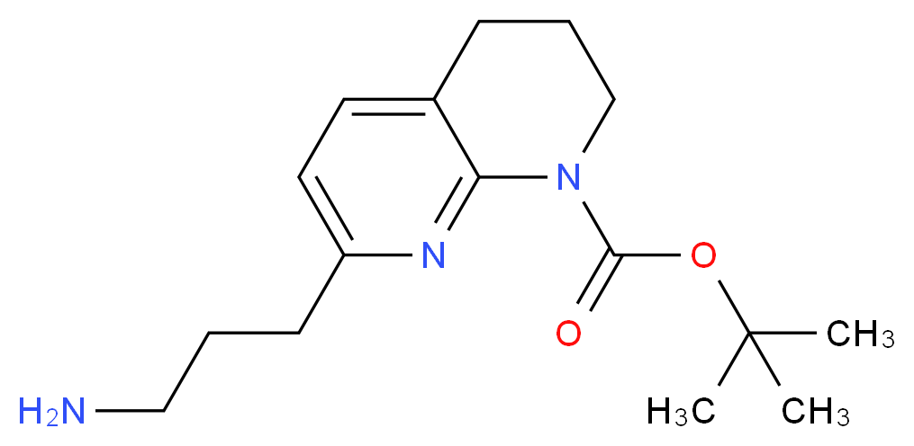 tert-butyl 7-(3-aminopropyl)-1,2,3,4-tetrahydro-1,8-naphthyridine-1-carboxylate_分子结构_CAS_886362-44-3