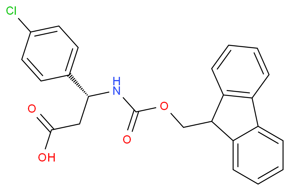 (3R)-3-(4-chlorophenyl)-3-({[(9H-fluoren-9-yl)methoxy]carbonyl}amino)propanoic acid_分子结构_CAS_479064-92-1