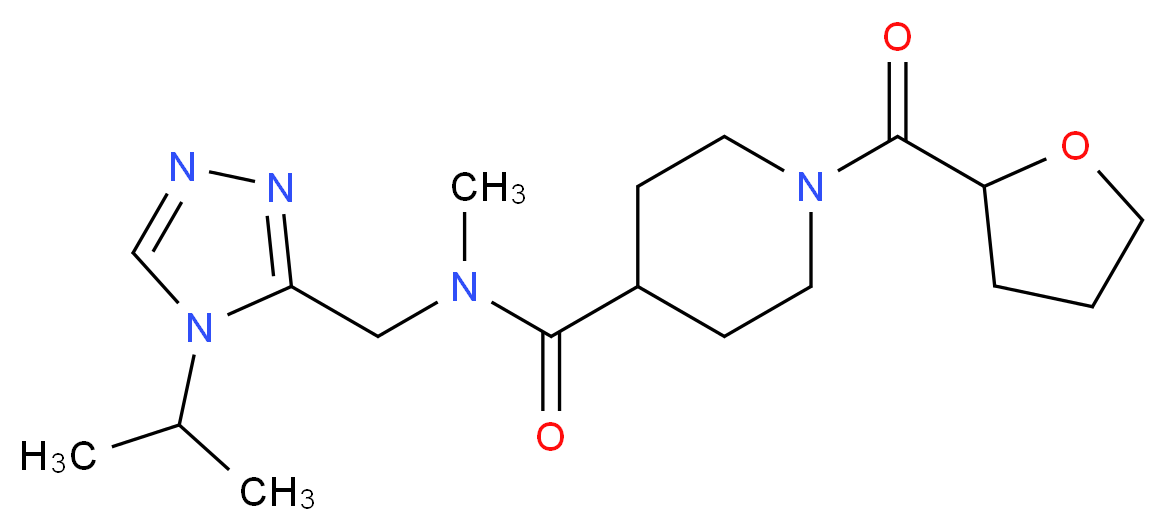 N-[(4-isopropyl-4H-1,2,4-triazol-3-yl)methyl]-N-methyl-1-(tetrahydro-2-furanylcarbonyl)-4-piperidinecarboxamide_分子结构_CAS_)