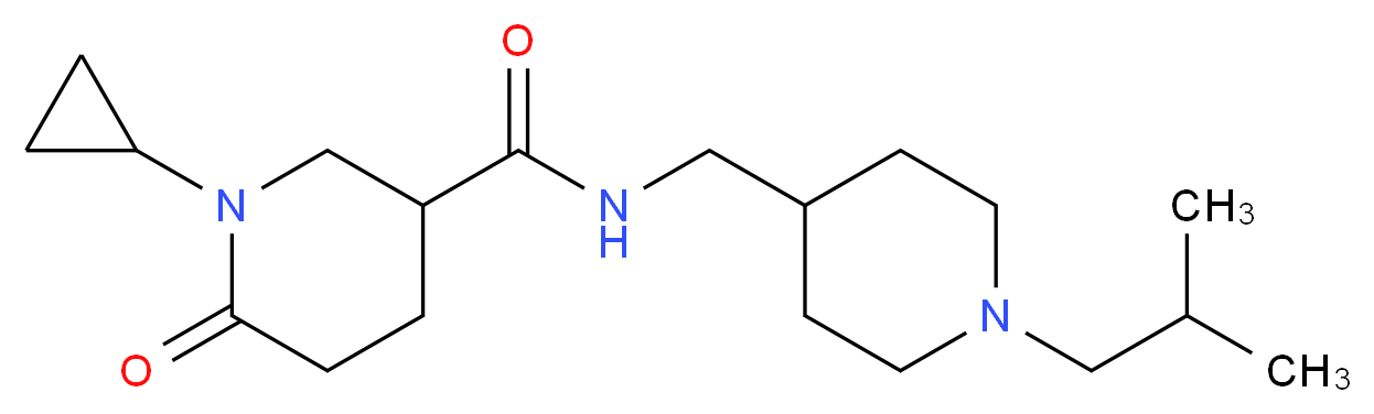 1-cyclopropyl-N-[(1-isobutyl-4-piperidinyl)methyl]-6-oxo-3-piperidinecarboxamide_分子结构_CAS_)