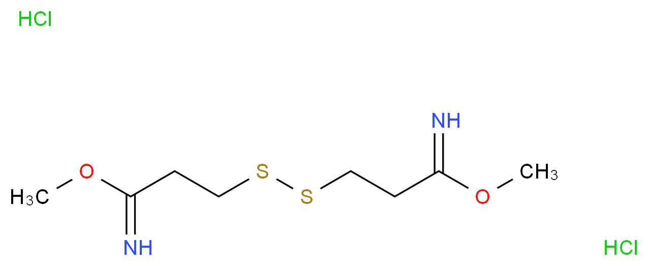 methyl 3-[(3-imino-3-methoxypropyl)disulfanyl]propanecarboximidate dihydrochloride_分子结构_CAS_38285-78-8