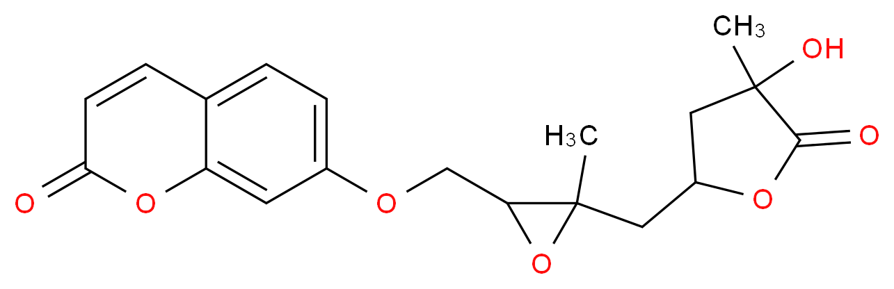 7-({3-[(4-hydroxy-4-methyl-5-oxooxolan-2-yl)methyl]-3-methyloxiran-2-yl}methoxy)-2H-chromen-2-one_分子结构_CAS_250293-31-3