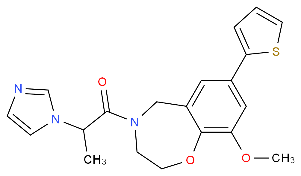 4-[2-(1H-imidazol-1-yl)propanoyl]-9-methoxy-7-(2-thienyl)-2,3,4,5-tetrahydro-1,4-benzoxazepine_分子结构_CAS_)