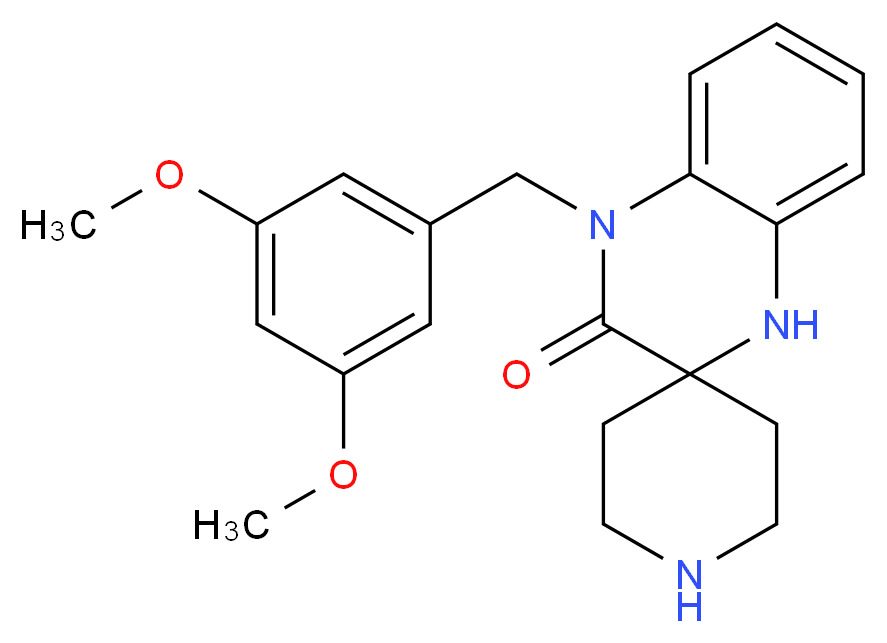 4'-(3,5-dimethoxybenzyl)-1',4'-dihydro-3'H-spiro[piperidine-4,2'-quinoxalin]-3'-one_分子结构_CAS_)