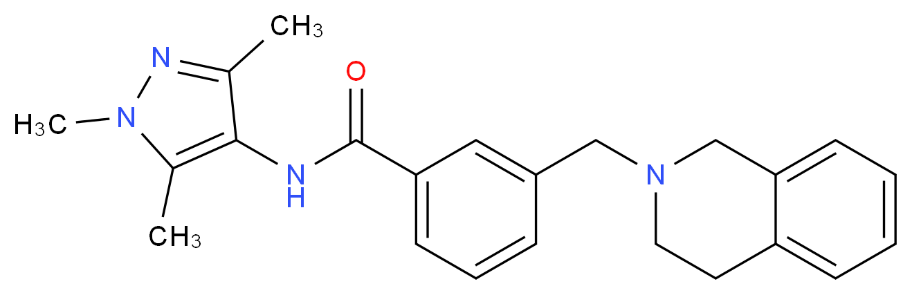 3-(3,4-dihydroisoquinolin-2(1H)-ylmethyl)-N-(1,3,5-trimethyl-1H-pyrazol-4-yl)benzamide_分子结构_CAS_)