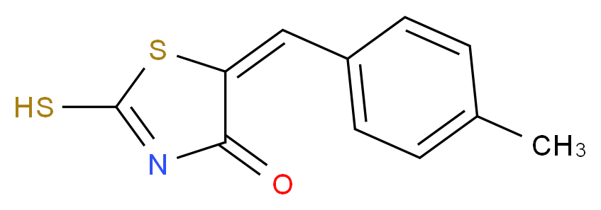 (5E)-2-Mercapto-5-(4-methylbenzylidene)-1,3-thiazol-4(5H)-one_分子结构_CAS_33992-80-2)