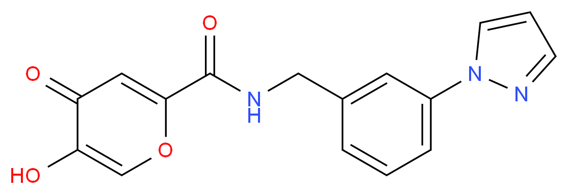 5-hydroxy-4-oxo-N-[3-(1H-pyrazol-1-yl)benzyl]-4H-pyran-2-carboxamide_分子结构_CAS_)