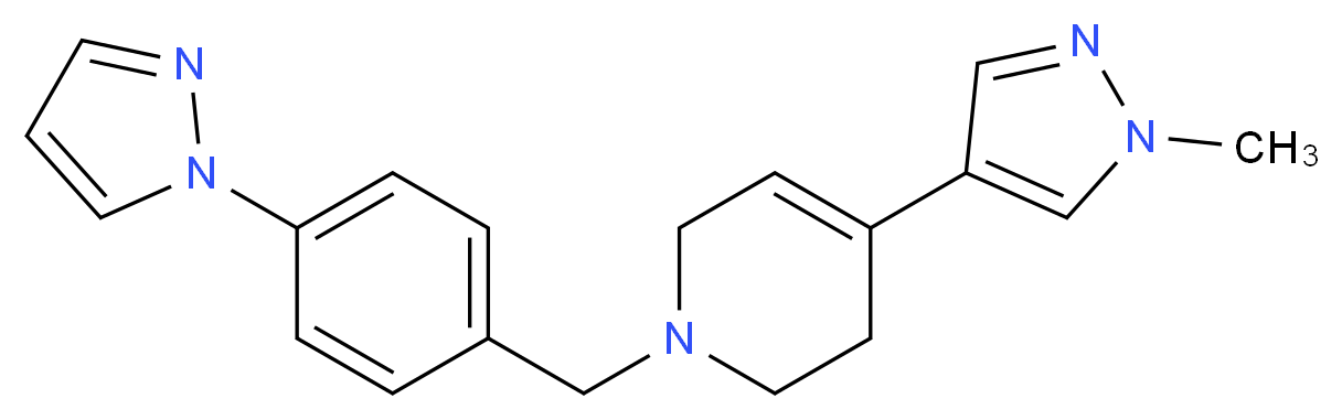 4-(1-methyl-1H-pyrazol-4-yl)-1-[4-(1H-pyrazol-1-yl)benzyl]-1,2,3,6-tetrahydropyridine_分子结构_CAS_)