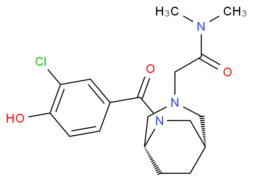 2-[(1S*,5R*)-6-(3-chloro-4-hydroxybenzoyl)-3,6-diazabicyclo[3.2.2]non-3-yl]-N,N-dimethylacetamide_分子结构_CAS_)