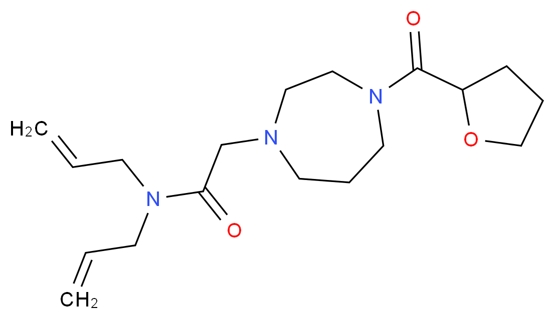N,N-diallyl-2-[4-(tetrahydrofuran-2-ylcarbonyl)-1,4-diazepan-1-yl]acetamide_分子结构_CAS_)