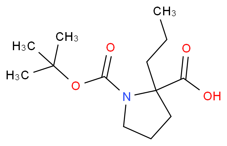 1-[(tert-butoxy)carbonyl]-2-propylpyrrolidine-2-carboxylic acid_分子结构_CAS_351002-88-5