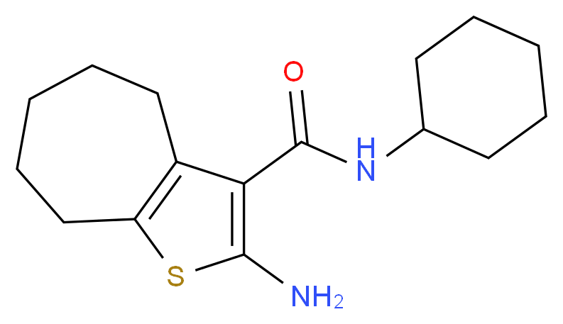 2-Amino-N-cyclohexyl-5,6,7,8-tetrahydro-4H-cyclohepta[b]thiophene-3-carboxamide_分子结构_CAS_)