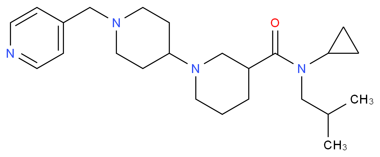 N-cyclopropyl-N-isobutyl-1'-(pyridin-4-ylmethyl)-1,4'-bipiperidine-3-carboxamide_分子结构_CAS_)