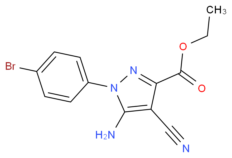 Ethyl 5-amino-1-(4-bromophenyl)-4-cyano-1H-pyrazole-3-carboxylate_分子结构_CAS_96723-27-2)