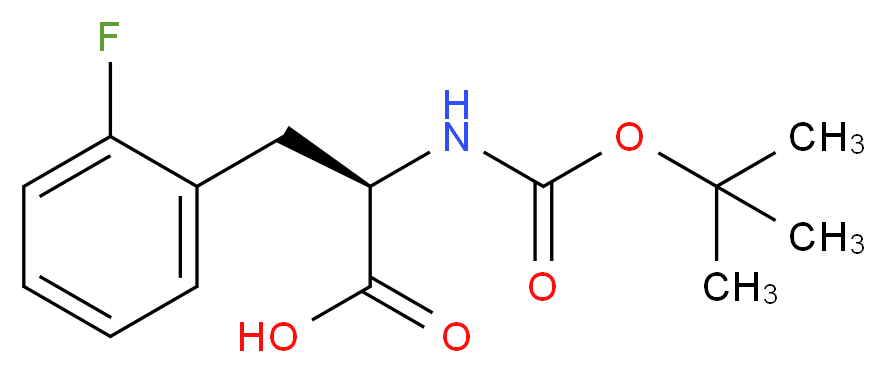 (2R)-2-{[(tert-butoxy)carbonyl]amino}-3-(2-fluorophenyl)propanoic acid_分子结构_CAS_114873-00-6