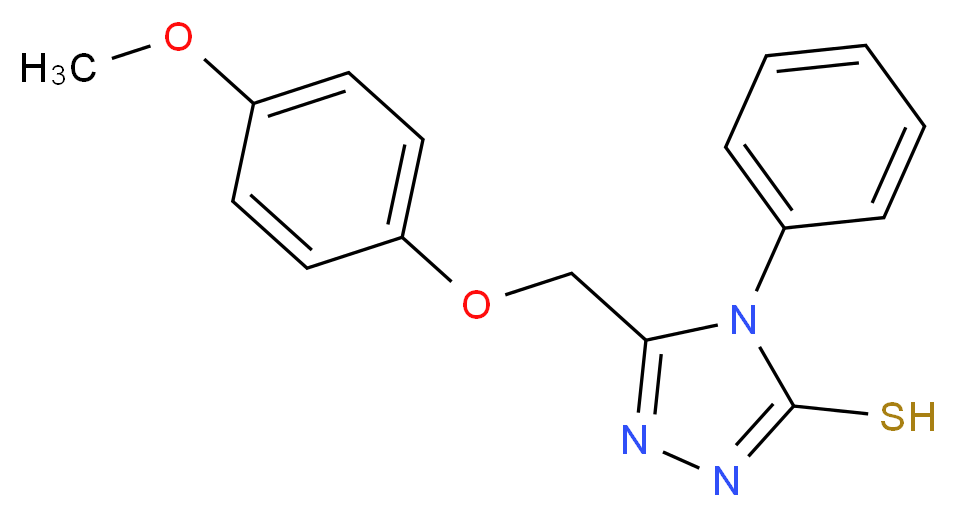 5-(4-methoxyphenoxymethyl)-4-phenyl-4H-1,2,4-triazole-3-thiol_分子结构_CAS_107951-97-3