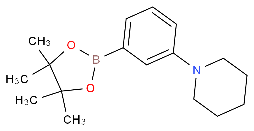 3-(Piperidin-1-yl)benzeneboronic acid, pinacol ester_分子结构_CAS_852227-97-5)