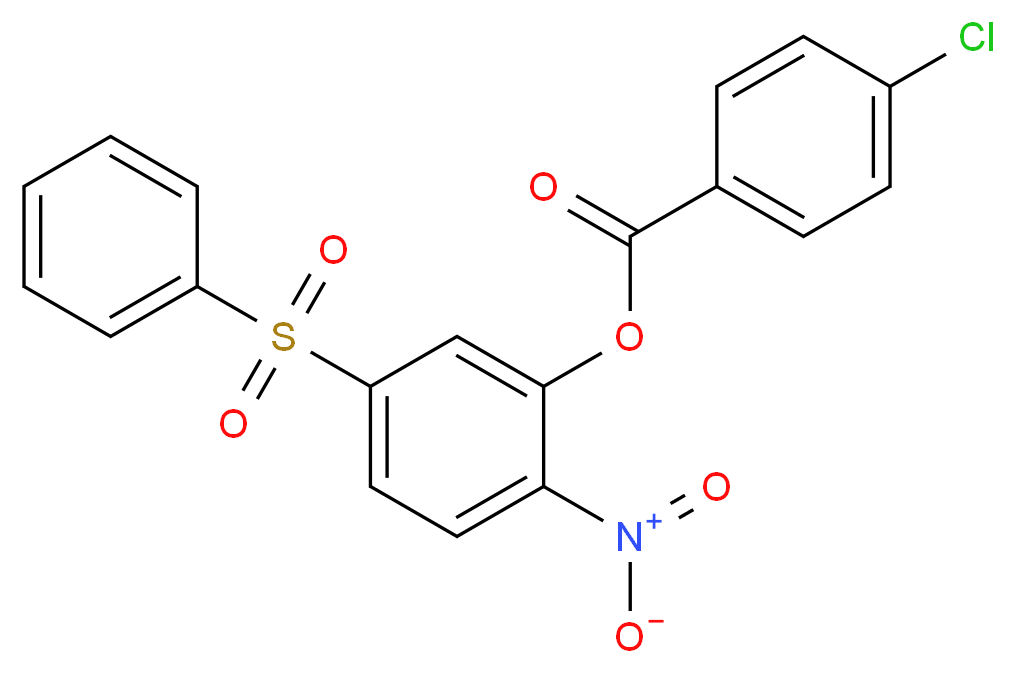 5-(benzenesulfonyl)-2-nitrophenyl 4-chlorobenzoate_分子结构_CAS_219793-45-0