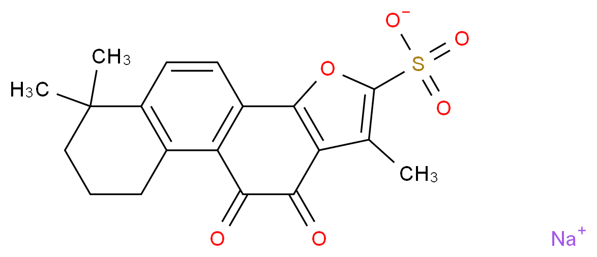 sodium 6,6,14-trimethyl-16,17-dioxo-12-oxatetracyclo[8.7.0.0<sup>2</sup>,<sup>7</sup>.0<sup>1</sup><sup>1</sup>,<sup>1</sup><sup>5</sup>]heptadeca-1(10),2(7),8,11(15),13-pentaene-13-sulfonate_分子结构_CAS_69659-80-9