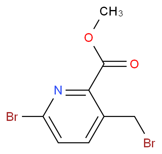 METHYL 6-BROMO-3-(BROMOMETHYL)PYRIDINE-2-CARBOXYLATE_分子结构_CAS_)