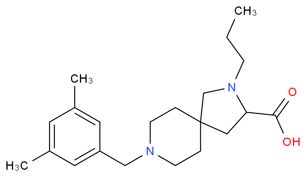 8-(3,5-dimethylbenzyl)-2-propyl-2,8-diazaspiro[4.5]decane-3-carboxylic acid_分子结构_CAS_)