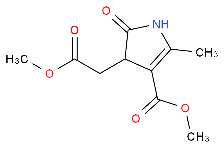 methyl 4-(2-methoxy-2-oxoethyl)-2-methyl-5-oxo-4,5-dihydro-1H-pyrrole-3-carboxylate_分子结构_CAS_77978-74-6