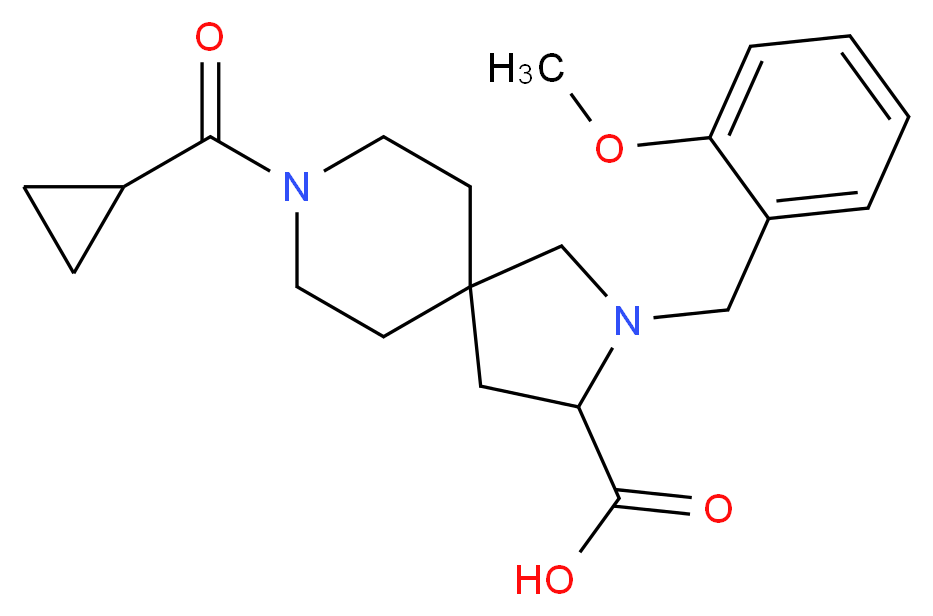 8-(cyclopropylcarbonyl)-2-(2-methoxybenzyl)-2,8-diazaspiro[4.5]decane-3-carboxylic acid_分子结构_CAS_)