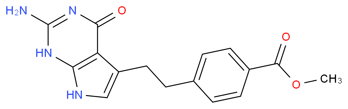 methyl 4-(2-{2-amino-4-oxo-1H,4H,7H-pyrrolo[2,3-d]pyrimidin-5-yl}ethyl)benzoate_分子结构_CAS_155405-80-4