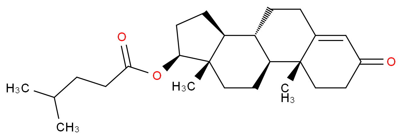 (1S,2R,10R,11S,14S,15S)-2,15-dimethyl-5-oxotetracyclo[8.7.0.0<sup>2</sup>,<sup>7</sup>.0<sup>1</sup><sup>1</sup>,<sup>1</sup><sup>5</sup>]heptadec-6-en-14-yl 4-methylpentanoate_分子结构_CAS_15262-86-9