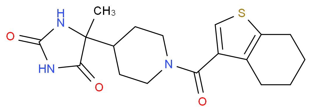 5-methyl-5-[1-(4,5,6,7-tetrahydro-1-benzothien-3-ylcarbonyl)-4-piperidinyl]-2,4-imidazolidinedione_分子结构_CAS_)