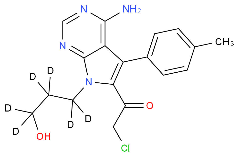 1-[4-Amino-7-(3-hydroxypropyl)-5-(4-methylphenyl)-7H-pyrrolo[2,3-d]pyrimidin-6-yl]-2-chloro-ethanone-d6_分子结构_CAS_)