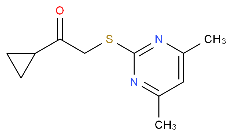 1-cyclopropyl-2-[(4,6-dimethylpyrimidin-2-yl)thio]ethanone_分子结构_CAS_309280-14-6)