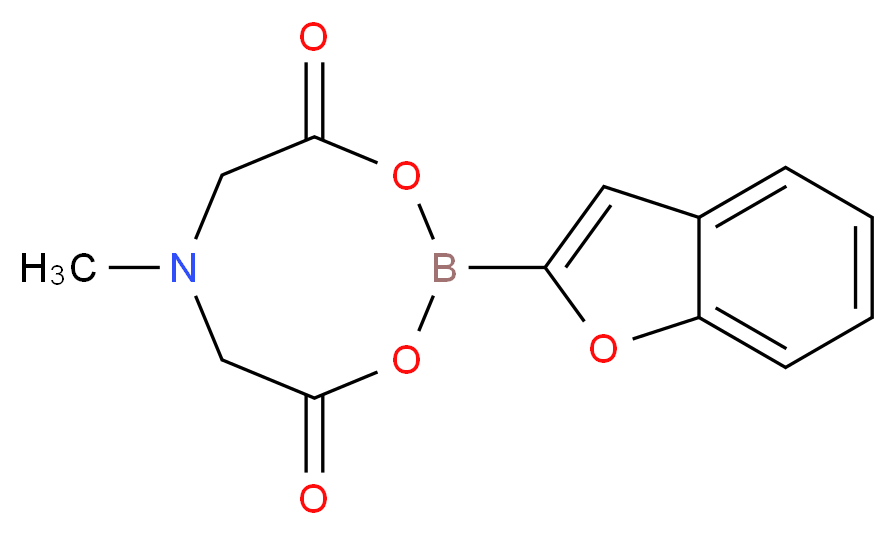 2-(1-benzofuran-2-yl)-6-methyl-1,3,6,2-dioxazaborocane-4,8-dione_分子结构_CAS_1104637-65-1