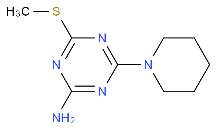 4-(methylsulfanyl)-6-(piperidin-1-yl)-1,3,5-triazin-2-amine_分子结构_CAS_101071-66-3