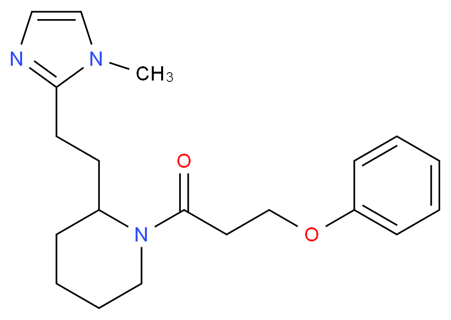 2-[2-(1-methyl-1H-imidazol-2-yl)ethyl]-1-(3-phenoxypropanoyl)piperidine_分子结构_CAS_)
