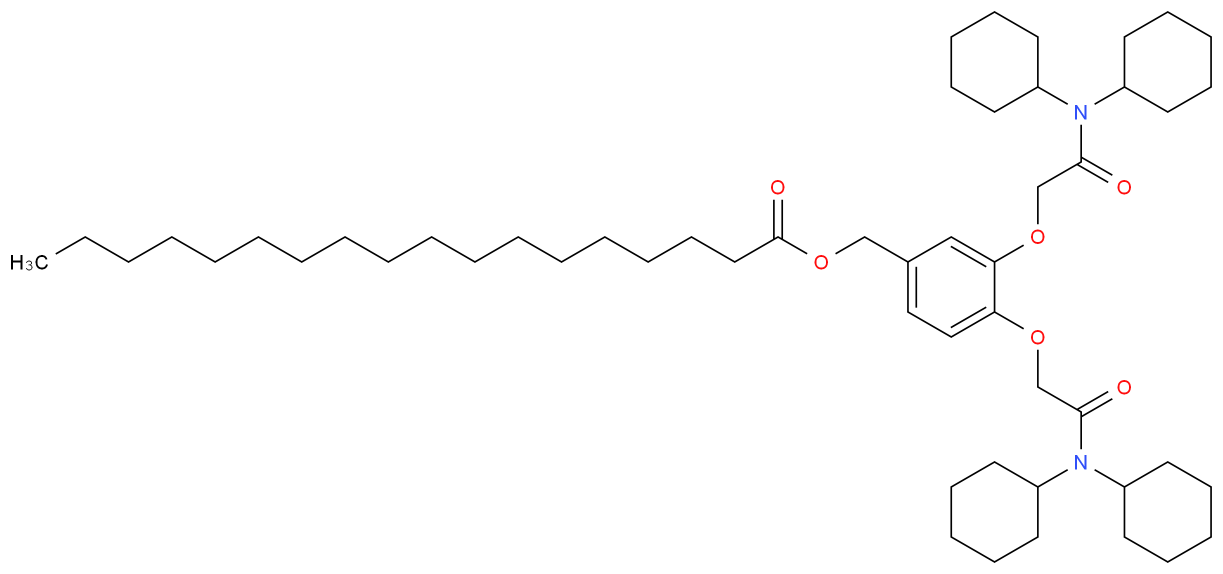 {3,4-bis[(dicyclohexylcarbamoyl)methoxy]phenyl}methyl octadecanoate_分子结构_CAS_129880-73-5