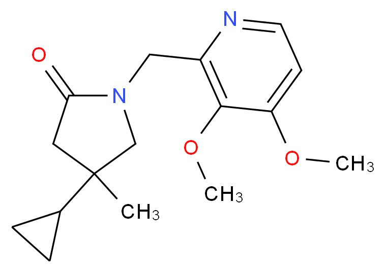 4-cyclopropyl-1-[(3,4-dimethoxypyridin-2-yl)methyl]-4-methylpyrrolidin-2-one_分子结构_CAS_)