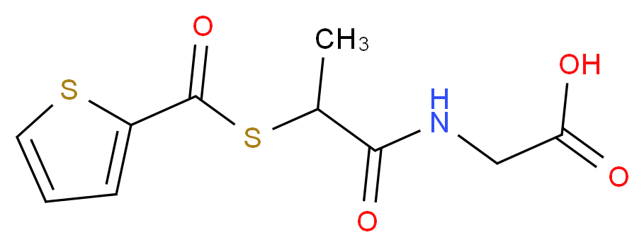 2-[2-(thiophene-2-carbonylsulfanyl)propanamido]acetic acid_分子结构_CAS_72324-18-6